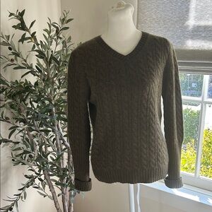 Jil Sander Olive Cable Knit Sweater